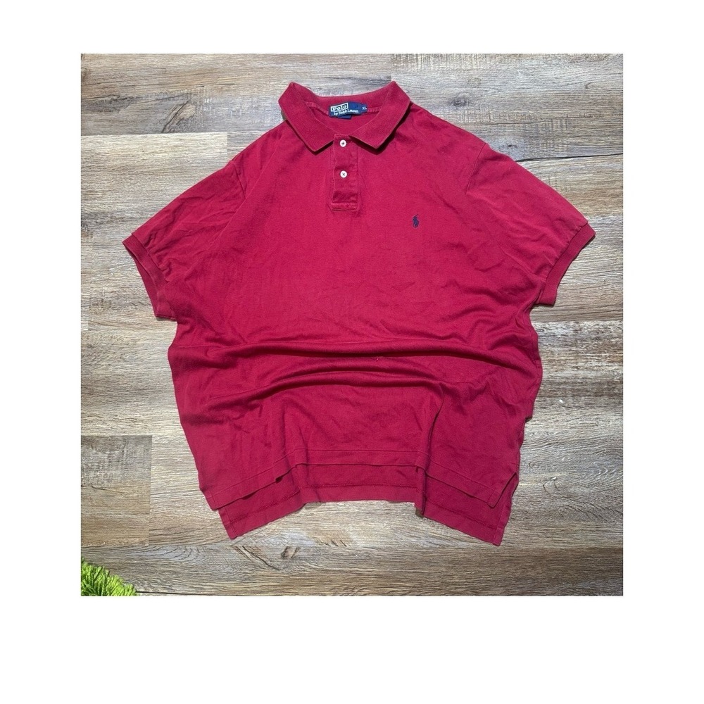 Polo Ralph Lauren Mens XL Red Short Sleeve Cotton Pique Pony Logo Polo Shirt